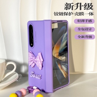 เคสโทรศัพท์มือถือ ลายจุด ประดับโบว์ 3D สําหรับ Samsung Galaxy Z Fold 4 Fold 3 5G