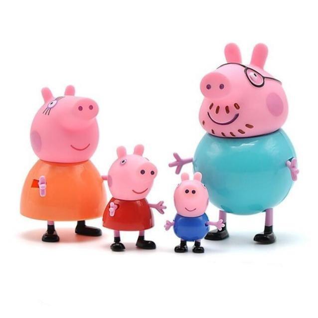 (READY STOCK) COD ตัวเลข 4Pcs / lot Peppa &amp; George แม่คุณพ่อ Peppa Pig ของเล่น Juguetes สำหรับเด็ก