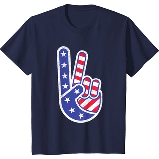 เสื้อยืดโอเวอร์ไซส์เสื้อยืด ผ้าฝ้ายแท้ พิมพ์ลายธง USA 4th of July สีแดง สีขาว สีฟ้า คุณภาพสูงS-3XL