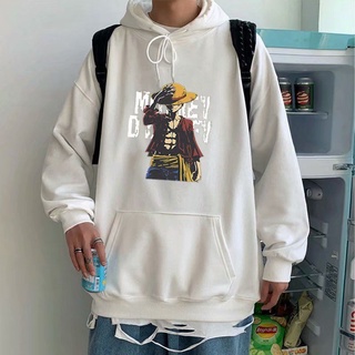 เสื้อกันหนาวแขนยาวมีฮู้ดพิมพ์ลายอะนิเมะแฟชั่นสําหรับผู้ชาย