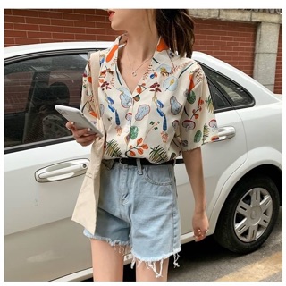 เสื้อเชิ้ตผ้าชีฟองลายน่ารัก🌈