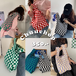 chuuchop_พร้อมส่ง(C7133) 🏁🧸 CHECKER LOVERS bag กระเป๋าทรงสี่เหลี่ยมลายตารางหมากรุก มี3สี