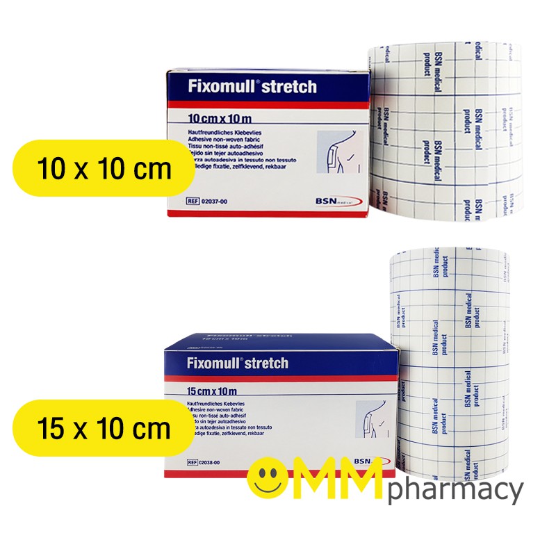 FIXOMULL STRETCH 10 CM.x10 M. / 15 cm. x 10 m. (ใช้สำหรับปิดทับวัสดุยึดแผล ใช้ยึดสายน้ำเกลือ)
