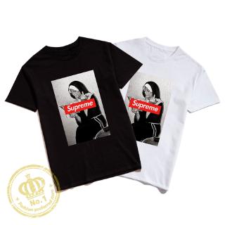 เสื้อยืดอินเทรนด์ผู้ชายอินเทรนด์ผู้หญิงเสื้อยืดคอกลมพิมพ์ลาย supreme สไตล์เรียบง่ายสําหรับผู้ใหญ่S-3XL