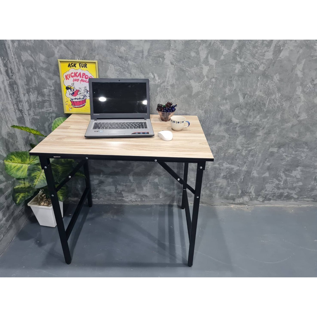 โต๊ะพับหน้าฟอยล์ลายปาเก้ ขนาด 60x80x75ซม.เหมาะสำหรับประชุมสัมมนา ทานข้าว อ่านหนังสือ