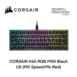 KEYBOARD (คีย์บอร์ด) Corsair K65 RGB MINI Black US (MX Speed/MX Red)  ของใหม่ประกัน 2ปี