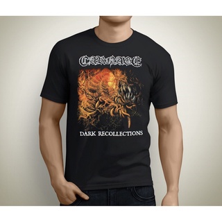 เสื้อยืดแขนสั้นลําลอง พิมพ์ลาย Carnage Dark Recollections Grave Dismember Death Metal สีดํา สําหรับผู้ชาย 338322Size S-5