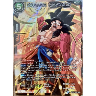 [ของแท้] SS4 Son Goku, Conqueror of Evil (SR) BT11-126 การ์ดดราก้อนบอล Dragon Ball Super Card Game