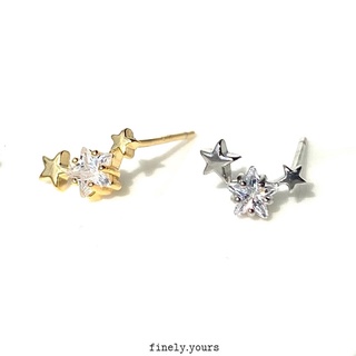 finely.yours 925 Stering Silver Jewelry| ต่างหูเงินแท้ 92.5% รูปดาวรุ่น Little Twinkle Stars // Little Twinkle Star Stud