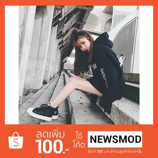 พร้อมส่ง เสื้อกันหนาว แขนยาว เสื้อกันหนาวสกรีนเท่ๆไปอีก มีฮู้ด