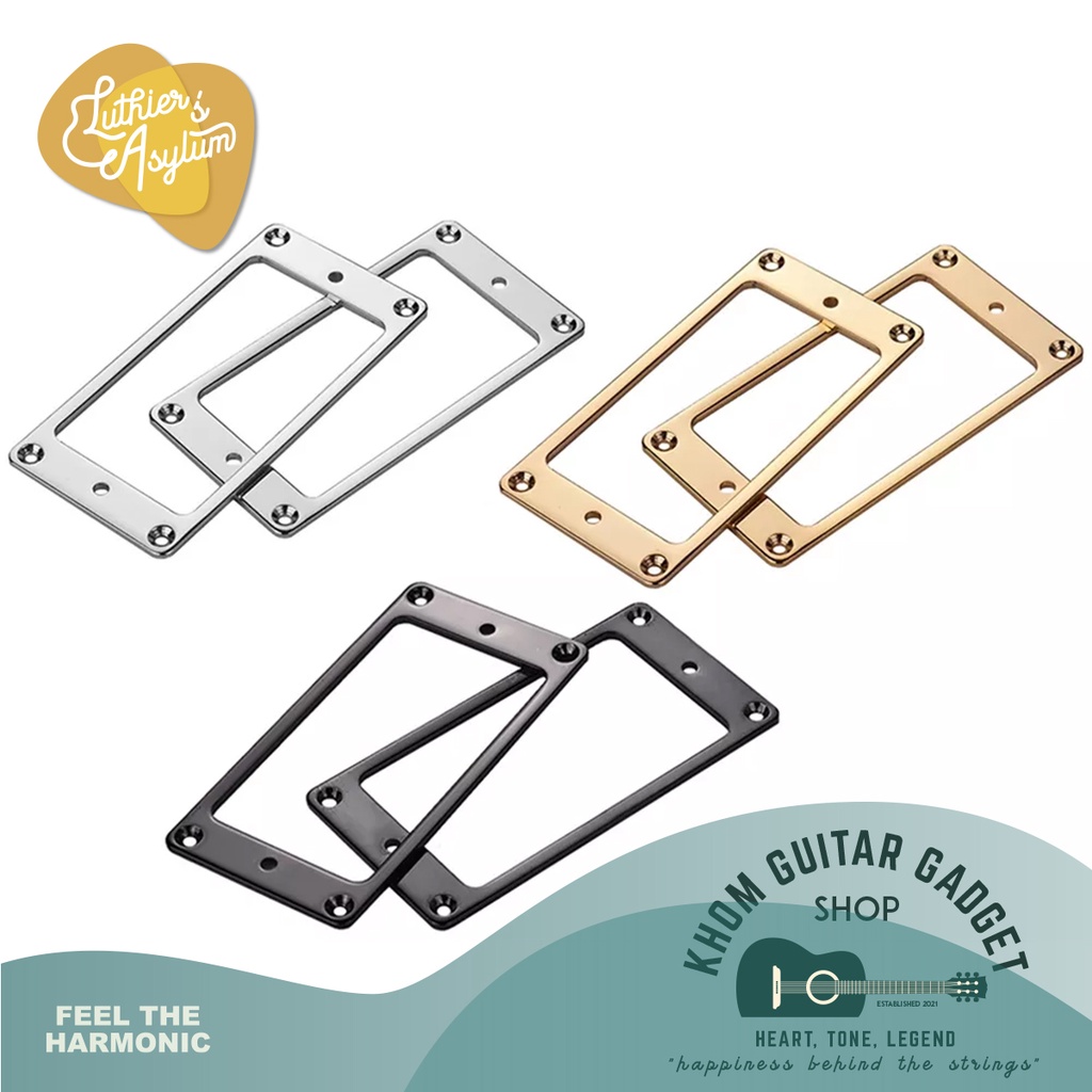 🇹🇭 สต็อคไทย 🚀ส่งเร็ว⚡️ กรอบโลหะชุบ หนา 1 มม. สำหรับติดตั้งปิ๊กอัพกีตาร์แบบ Humbucker 2 ชิ้น มี 3 สี เงิน ทอง ดำ