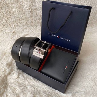 🔥ขายดี รีวิวเพียบ🔥เซตสุดคุ้ม Tommy Hilfiger เข็มขัดหนังวัวแท้+กระเป๋าสตางค์ คุ้มสุดๆ🌈