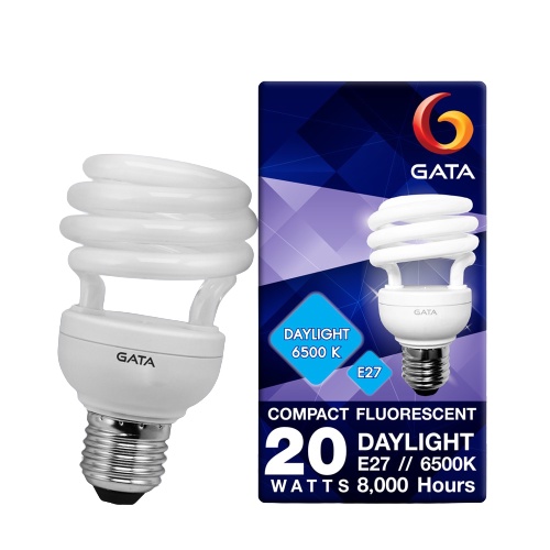 [ซื้อ 10 ดวง ถูกกว่า] หลอดตะเกียบ SPIRAL 20W GATA(แพ็ค 10 ดวง)