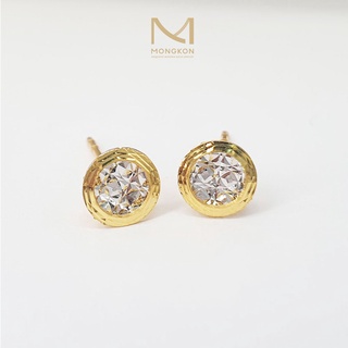 Mongkon Gold ทองคำแท้บริสุทธิ์สูง 96.5% ต่างหู 1 กรัม Stud