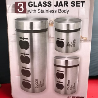 3 Glass jar set ใส่ของ