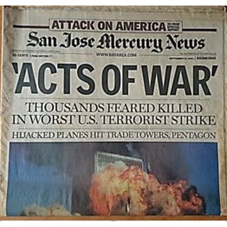 Acts Of War San Jose Mercury News September 12, 2001 Newspaper Special Report-นามปากกา-SAN JOSE MERCURY NEWS