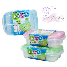 Lock & LOCK EZ LOCK RECTANGULAR CONTAINER 965ML*2 ชิ้น/เซ็ตกล่องอาหารกลางวัน