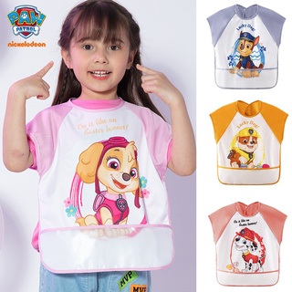 PAW Patrol เสื้อกันเปื้อนเด็ก เสื้อกันน้ำเด็ก เสื้อกินข้าวเด็ก ผ้ากันเปื้อนเด็ก รุ่นแขนสั้น มีช่องรองเศษอาหาร