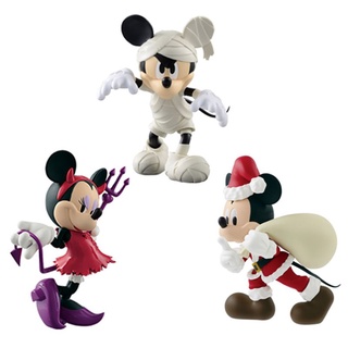 Ready Stock !!! New Disney Minnie Mickey Mouse Active Figure Devil Minnie Mummy Mickey Santa Mickey Christmas Figure Gift Decoration