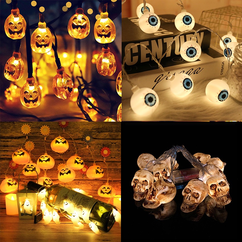 ฮาโลวีน1.5m 10Led Halloween umkin Ghost Skeletons Bat Sider Led Light