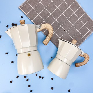 Moka Espresso (สีครีม) กาต้มกาแฟ มอคค่าพอท moka pot อลูมิเนียม อิตาเลี่ยน