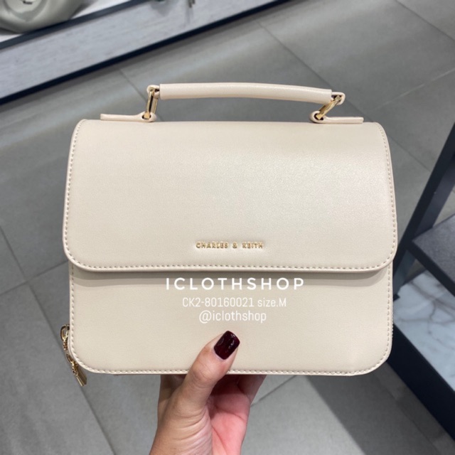 charles and keith basic front flap crossbody bag