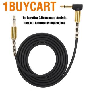 1buycart 1m High Quality 3.5mm Straight Male Jack to Angled Plug Audio Cable Aux Cord Line