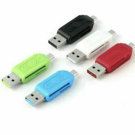 TYPE C เครื่องอ่าน OTG 2 ช่องสําหรับการ์ด SD micro SD