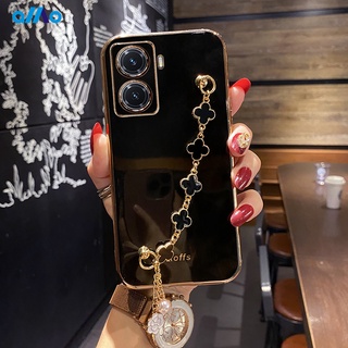 เคสโทรศัพท์มือถือ ชุบไฟฟ้า กันกระแทก พร้อมสายโซ่คล้อง หรูหรา สําหรับ VIVO Y35 4G Y30 5G Y16 5G Y02S Y01A Y77 5G Y35 4G