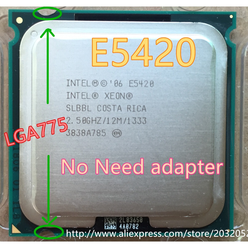 ส่งเร็ว โปรเซสเซอร์ CPU Intel Xeon E5420 2.5GHz 12M 1333Mhz 80W เท่ากับ Core 2 Quad Q6600 Q9300 LGA 775 #5
