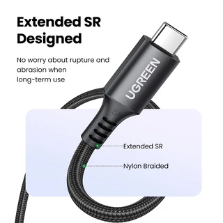 Ugreen สายชาร์จไนล่อนถัก 100W USB-C เป็น USB-C 5A QC4.0 1 เมตร 2 เมตร สําหรับ Macbook iPad Dell Huawei Samsung