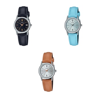 Casio Standard นาฬิกาข้อมือผู้หญิง สายหนัง  รุ่น LTP-V002L,LTP-V002L-1B3,LTP-V002L-2B3,LTP-V002L-7B3