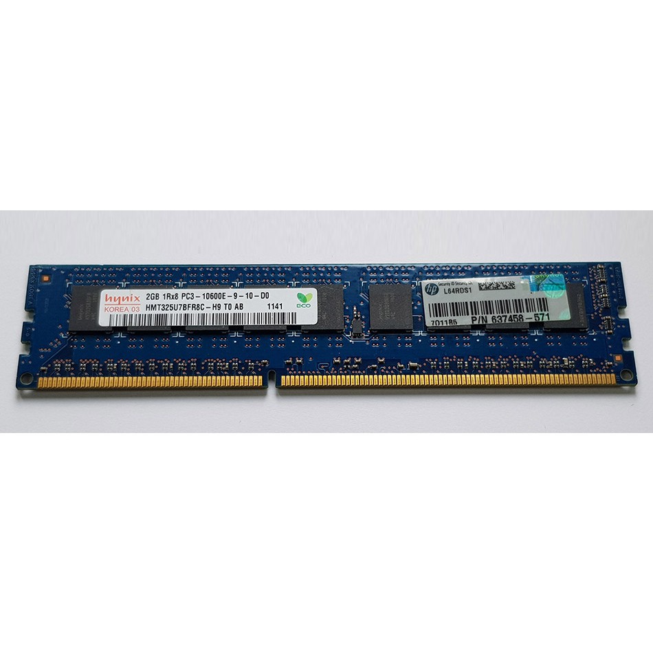 ขาย RAM 2GB 1Rx8 PC3-10600E-9-10-D0 ยี่ห้อ Hynix มือสอง ใส่บอร์ด X79 Workstation HP Z420 Z620 Dell T