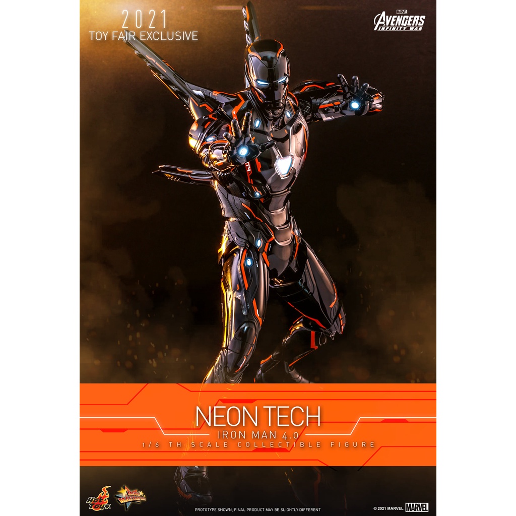 🕊️พร้อมส่ง ฟิกเกอร์ โมเดล ของสะสมHot Toys MMS597D39 1/6 Avengers: Infinity War - Neon Tech Iron Man 4.0 [Toy Fair Exclus