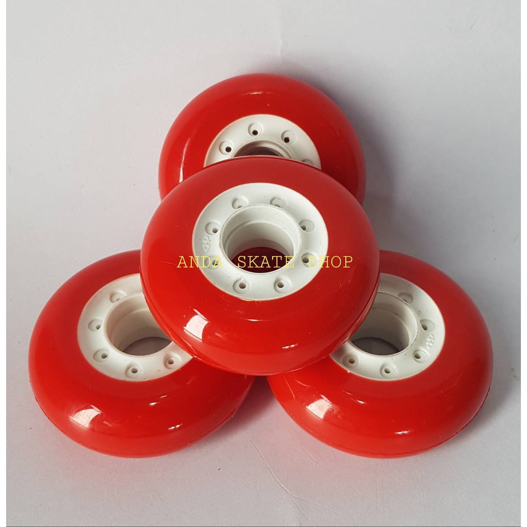ล้อสเก็ตสลาลม  Slalom PU wheel  Size 72mm84A.x24mm.  4ชื้น ราคา 400 บาท Bright Red