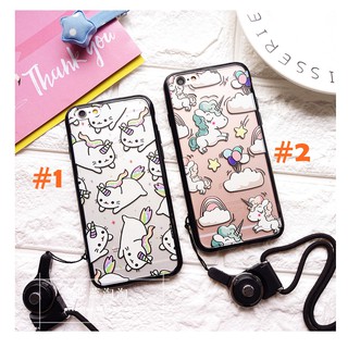 พร้อมส่งในไทย เคสไอโฟน 6+/6S+/7/8/7+/8+/SE(2020) ยูนิคอน พร้อมสายคล้องคอ