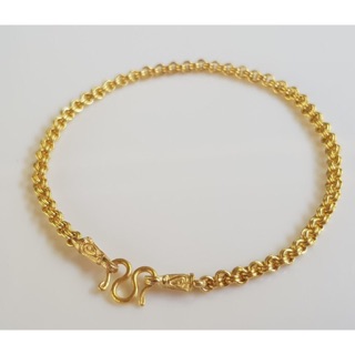 สร้อยข้อเท้าขนาด2มิลลายห่วงคู่งานทองเหลืองแท้และงานทองเหลือง…