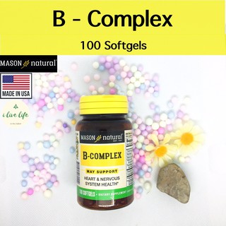 วิตามินบีรวม B Complex 100 Softgels - Mason Natural วิตามินบีคอมเพล็กซ์