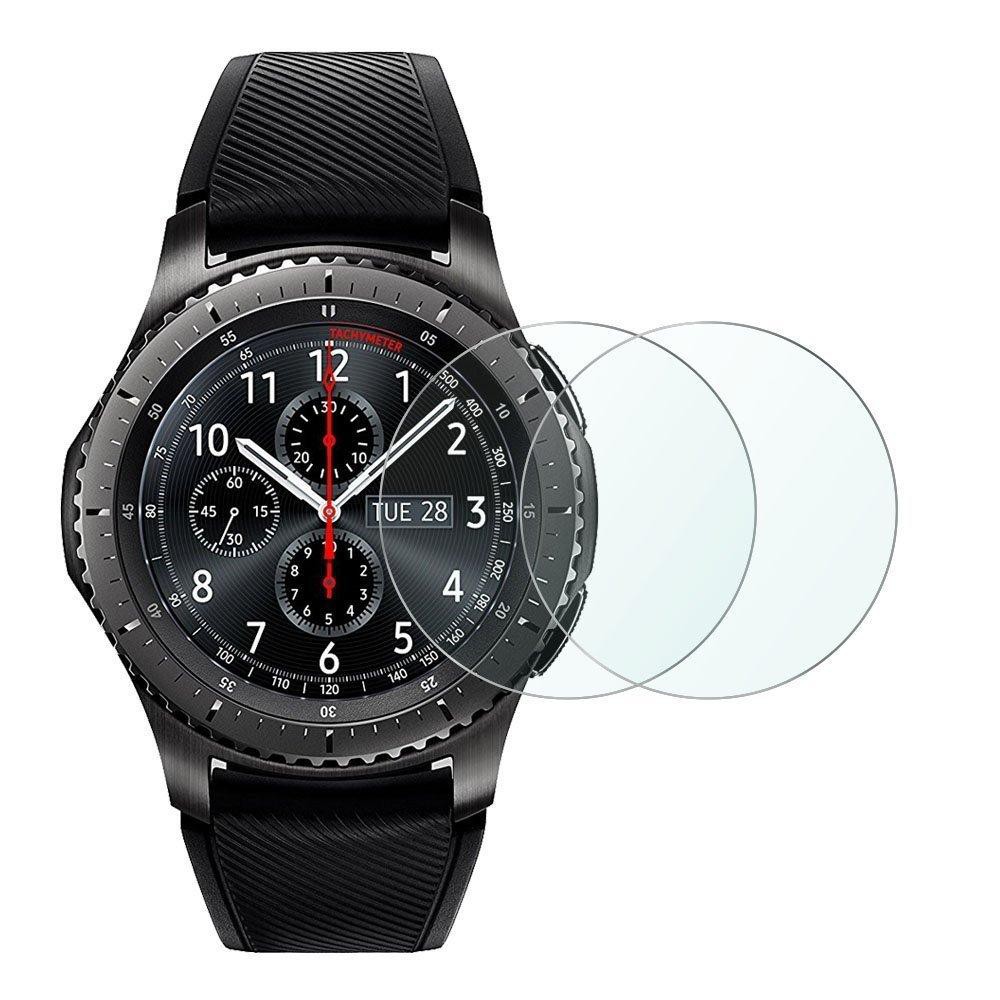 กระจกนิรภัยกันรอยหน้าจอ สําหรับ Samsung Galaxy Watch 46 มม. Gear S3 Frontier Classic Watch 2 ชิ้น