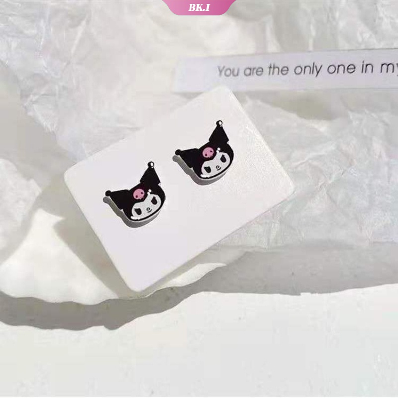 Sanri Kuromi ต่างหูเข็มเงิน S925 ไม่ต้องเจาะ เครื่องประดับน่ารัก เรียบง่าย ราคา ถูกที่สุด ดีลบีเคเค แกลเลอรีภาพที่ 2