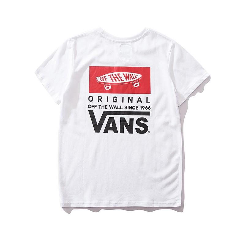 Vans Original เสื้อยืดแฟชั่นผู้ชายผู้หญิงคุณภาพสูง