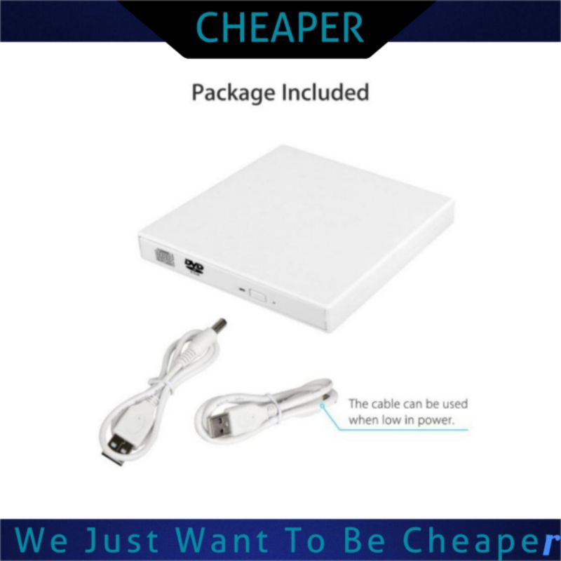 USB 2.0 External Combo Optical Drive CD / DVD Player Writer Burner เขียนไว้สําหรับ PC Plug & Play