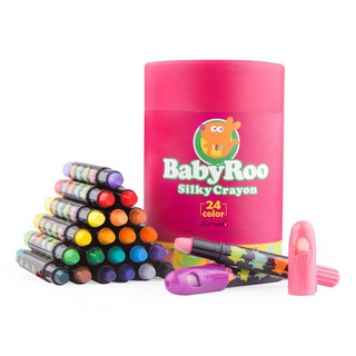 Joan Miro BABY ROO Rotating Silky Crayons 24 Color - สีเทียนปลอดสารพิษ 24 สี