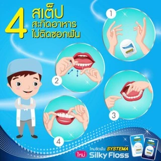 ไหมขัดฟัน ซิสเท็มมา ซิลค์กี้ฟลอส Systema Silky Floss ขนาด 50 เมตร