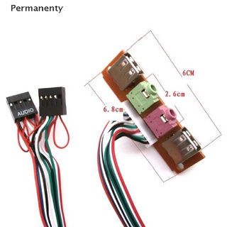 [Permanenty] เคสคอมพิวเตอร์ 2 USB PC แผงด้านหน้า 6.8 ซม. พอร์ตเสียง USB ไมค์ หูฟัง สายเคเบิล ดี