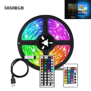 ไฟ LED 5050 พร้อม RGB IP65 กันน้ำ USB สีสันสดใสพื้นหลังทีวีทีวีแถบไฟตกแต่งชุดรีโมทคอนโทรล 24 ปุ่ม