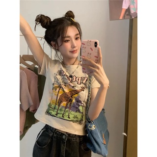 💖เสื้อยืดแขนสั้น เสื้อยืดครอปสาวฮอตสลิมฟิต