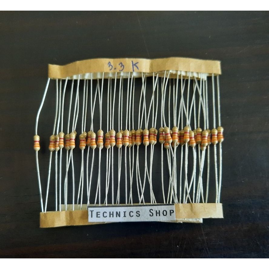 ตัวต้านทาน 3.3Kโอห์ม 1/4W จำนวน 20 ตัว Resistor 3.3 KOhm 20 pcs.