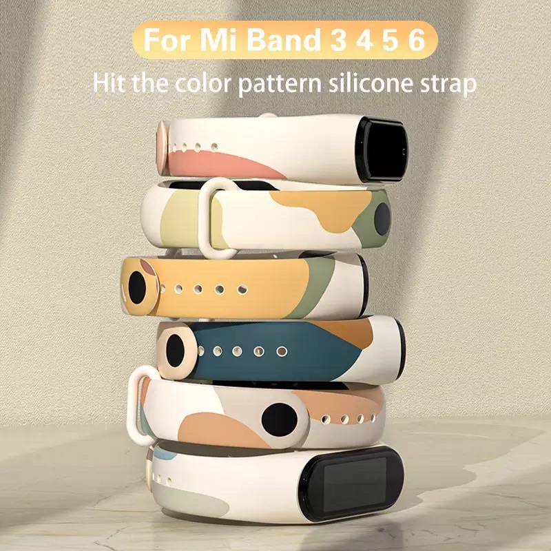 สายซิลิโคน สายรัด mi band 6 5 xiaomi miband 5 6 ลาย morandi สายเปลี่ยน miband 4 miband 3 miband สายนาฬิกา