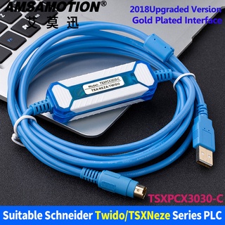 Yy Amsamotion TSXPCX3030-C สายเคเบิลโปรแกรมดาวน์โหลด Schneider Twido series PLC TSXPCX3030